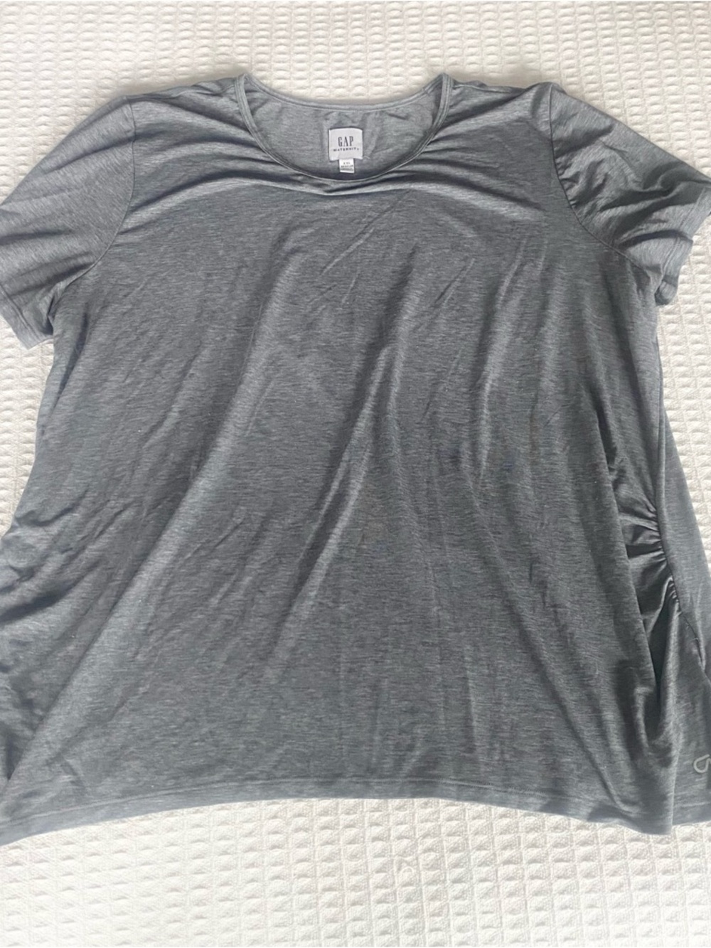 GAP Breathe Short Sleeve Crewneck Tee in Heather Gray XXL Maternity